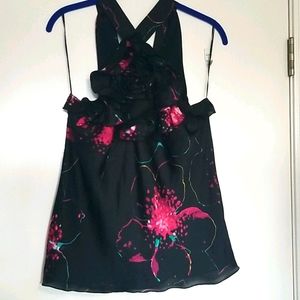 Express Satin Halter Tie Tank